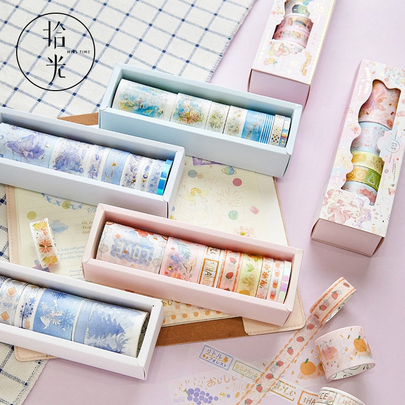 Mercury World Washi Tape Set - 8 Rolls Washi Tape for Bullet Journal and Planner- Christmas Gift - Birthday Gift - Craft and DIY
