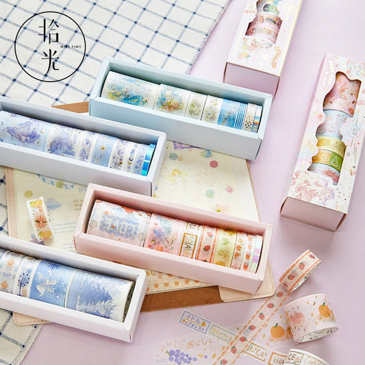 Mercury World Washi Tape Set - 8 Rolls Washi Tape for Bullet Journal and Planner- Christmas Gift - Birthday Gift - Craft and DIY