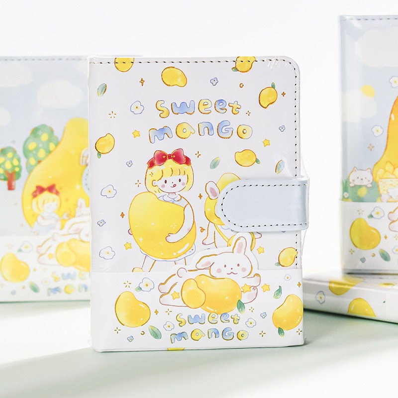 Lemon Girl Planner - Soft Leather Cover - A5 magnetic buckle Cute notebooks  - 228 Pages - Bullet Journal - no lines no dots