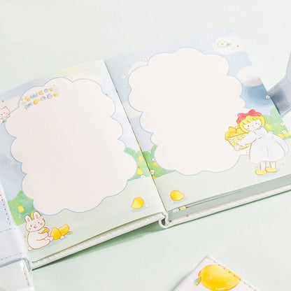 Lemon Girl Planner - Soft Leather Cover - A5 magnetic buckle Cute notebooks  - 228 Pages - Bullet Journal - no lines no dots