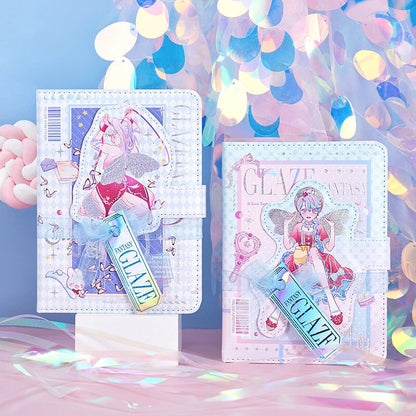 Milkglass Fantasy Planner - 224 Pages A5 magnetic buckle Pink notebooks with Soft Leather Cover - Bullet Journal DIY - Cute notebooks
