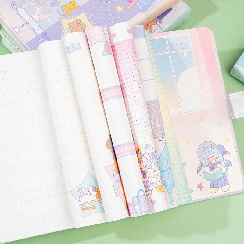 Magic Campus Journal With Bookmark - 224 Pages Soft Leather Cover Planner- A5 magnetic Buckle Notebooks  - Cute Notebooks - Bullet Journal