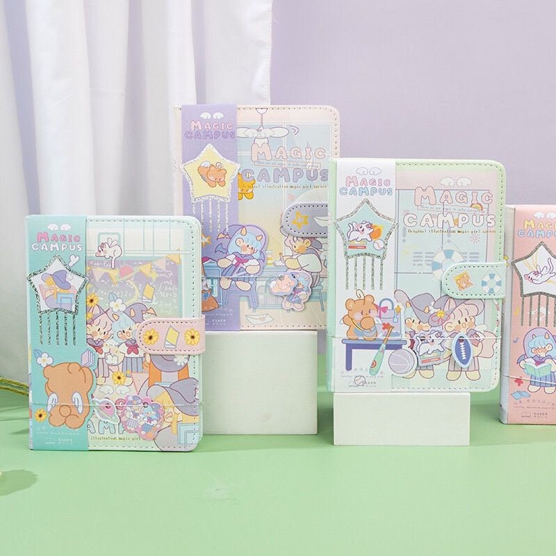 Magic Campus Journal With Bookmark - 224 Pages Soft Leather Cover Planner- A5 magnetic Buckle Notebooks  - Cute Notebooks - Bullet Journal