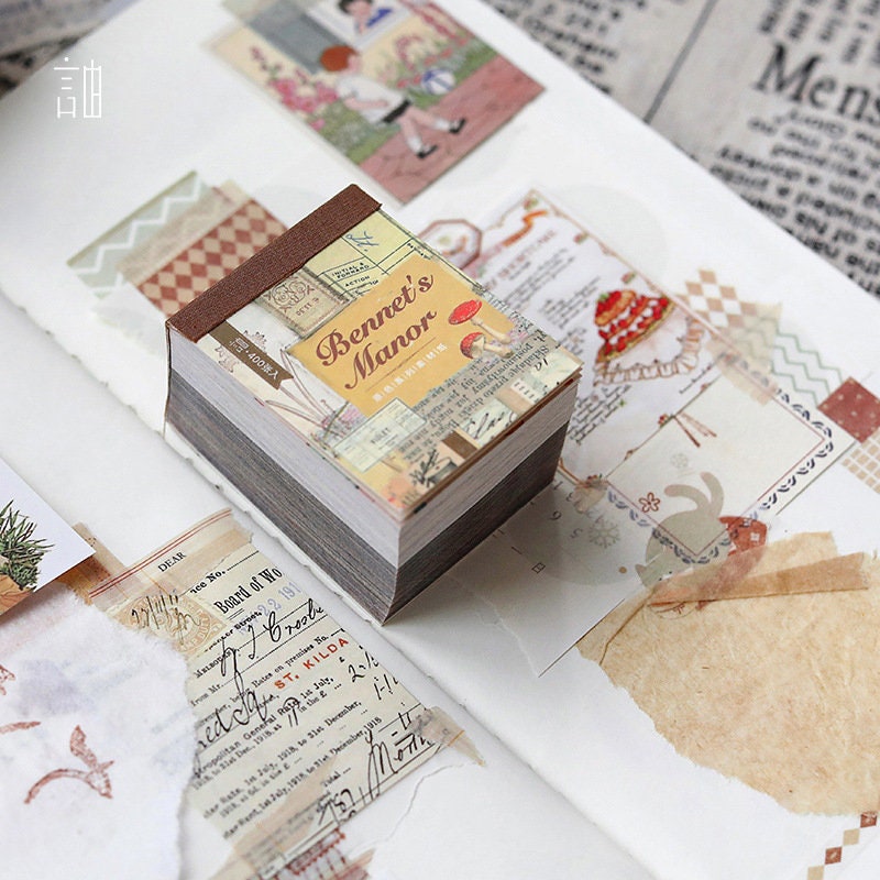 Designed Paper -  400 Pages Journaling Supplies, Scrapbook Paper Supplies for Writing, Drawing, Aesthetic Decorative Stationery Paper