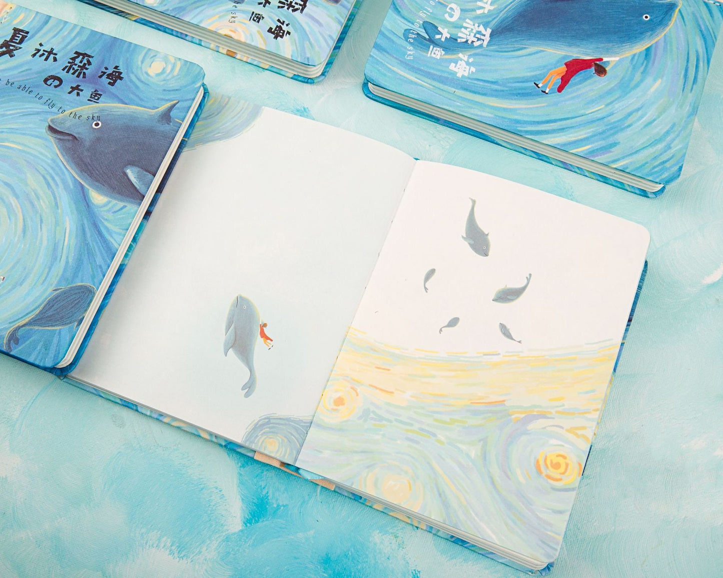 The Big Whale in the Sea Journal - Hard Cover with Magnet Buckle Notebooks - Cute Pattern - A5 cute notebooks - Bullet Journal