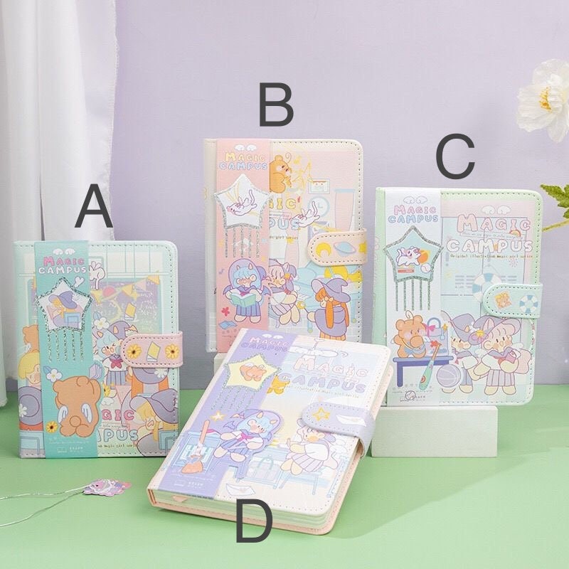Magic Campus Journal With Bookmark - 224 Pages Soft Leather Cover Planner- A5 magnetic Buckle Notebooks  - Cute Notebooks - Bullet Journal