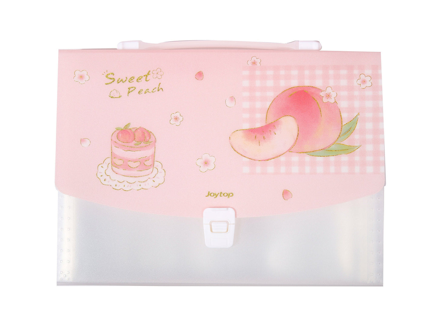 Cute Pink Peach File Folder - 13 Pocket Folder - Decorative Document Keeper for A4 Files - Portable Storage Bag - Organization file