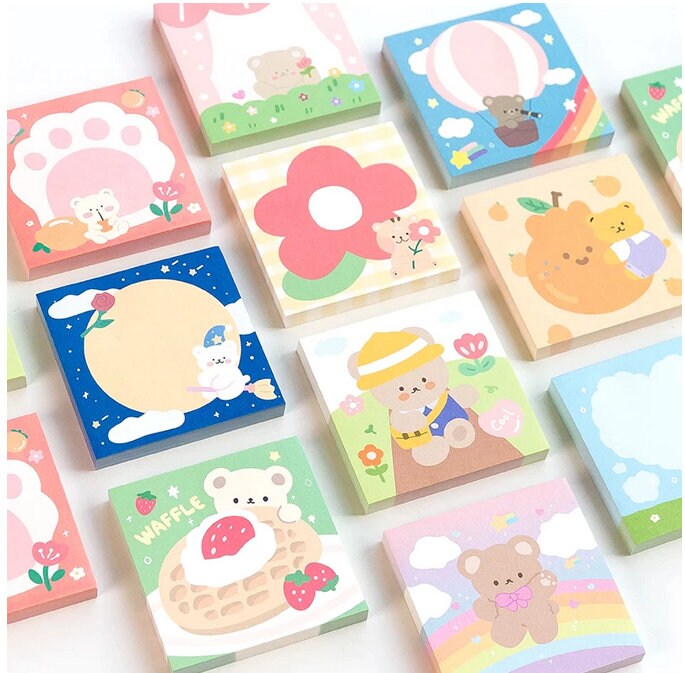 Cute Cartoon bear daily life Memo Pad - Write Message on Notes Decorative Notepad - Note paper Memo Stationery Office Supplies