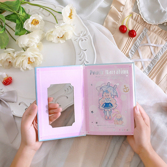 Peach Narration Notebook with Bookmark -196 Pages A5 magnetic buckle Notebooks with hard Cover - Bullet Journal DIY -Cute Planner
