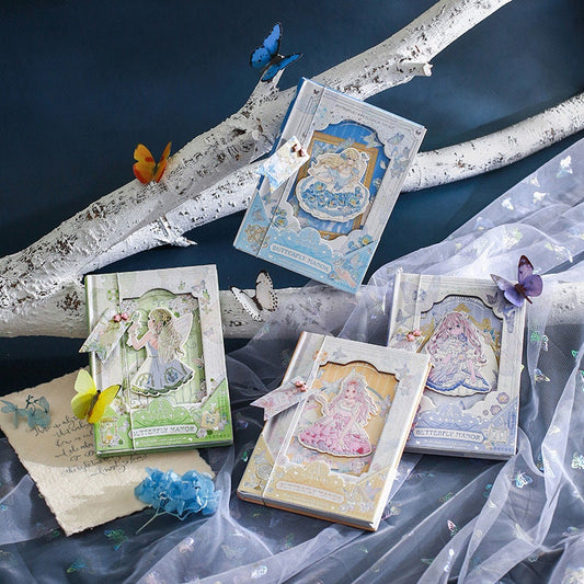 Butterfly Manor Notebook with Bookmark -196 Pages A5 Notebooks with hard Cover - Bullet Journal DIY