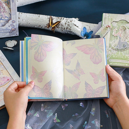 Butterfly Manor Notebook with Bookmark -196 Pages A5 Notebooks with hard Cover - Bullet Journal DIY