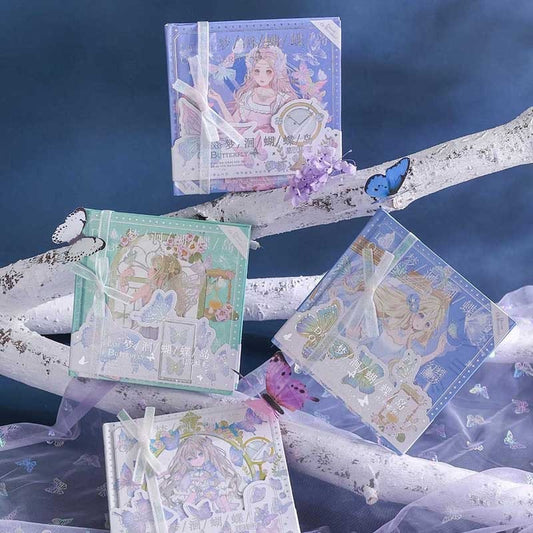 Dream of Butterfly Notebook with Bookmark - Square 132 Pages A5 Notebooks with hard Cover - Bullet Journal DIY
