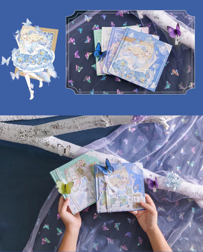 Dream of Butterfly Notebook with Bookmark - Square 132 Pages A5 Notebooks with hard Cover - Bullet Journal DIY
