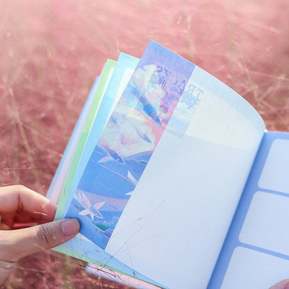 Fish Hear Sea Notebook with Bookmark - Square 132 Pages A5 Notebooks with hard Cover - Bullet Journal DIY