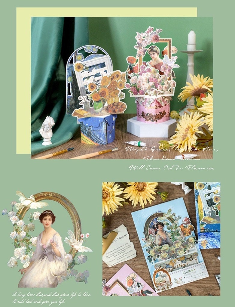 Aesthetic Oil painting Gift Card -  Pop Up Card -Greeting Cards, Card for Mum, Card for Wife, Valentine's day Anniversary Card