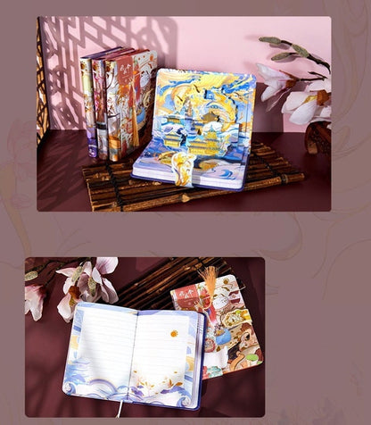 Magical Music Beauty Journal with Bookmark and 3D Card - 224 Pages Hard Cover Planner- A5 magnetic buckle notebooks  - Bullet Journal