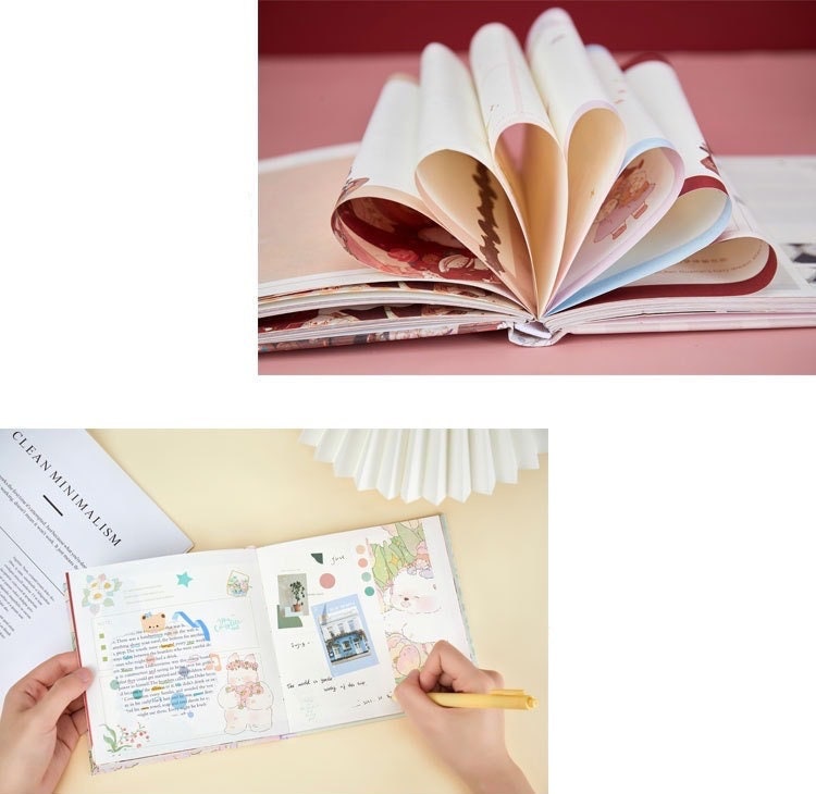 Prince and Waltz Notebook with Bookmark - Square 160 Pages Notebooks with hard Cover - Colorful Designed Pages -Bullet Journal DIY Planner