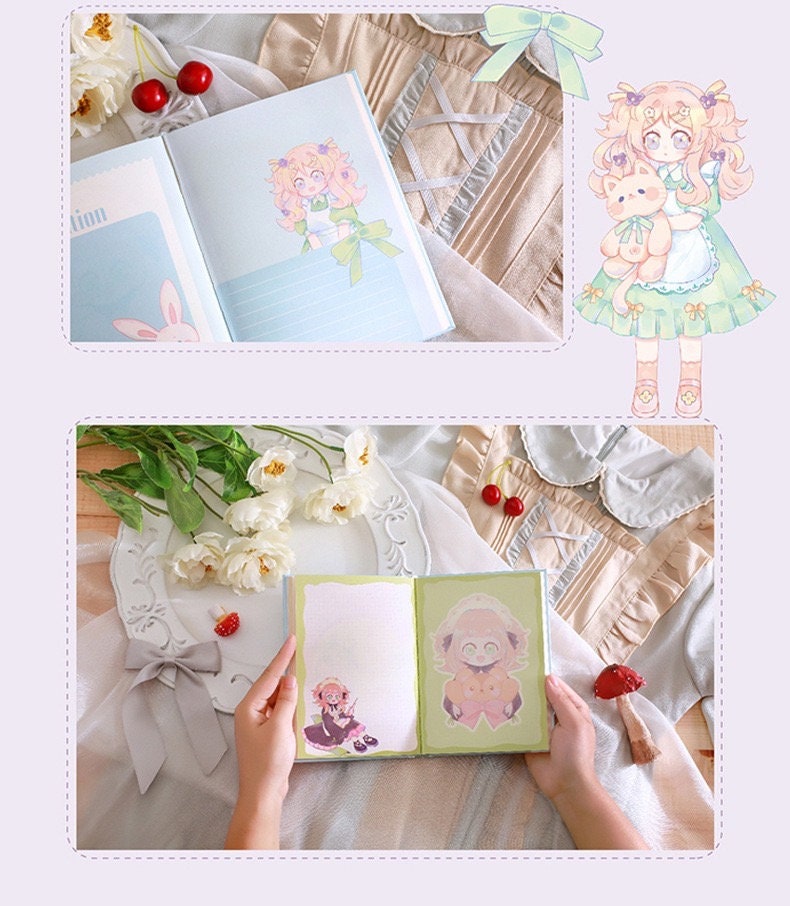 Peach Narration Notebook with Bookmark -196 Pages A5 magnetic buckle Notebooks with hard Cover - Bullet Journal DIY -Cute Planner