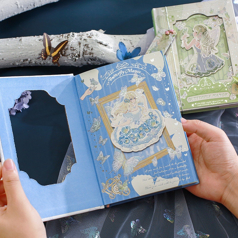 Butterfly Manor Notebook with Bookmark -196 Pages A5 Notebooks with hard Cover - Bullet Journal DIY
