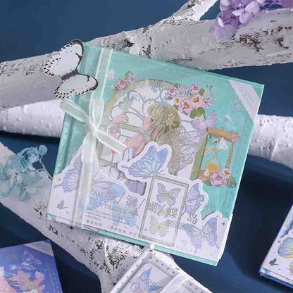 Dream of Butterfly Notebook with Bookmark - Square 132 Pages A5 Notebooks with hard Cover - Bullet Journal DIY
