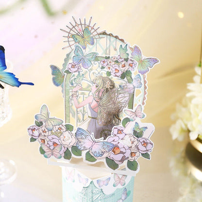 Flower and Butterfly 3D Gift Card -  Pop Up Card -Greeting Cards, Card for Mum, Card for Wife, Valentine's day Anniversary Card