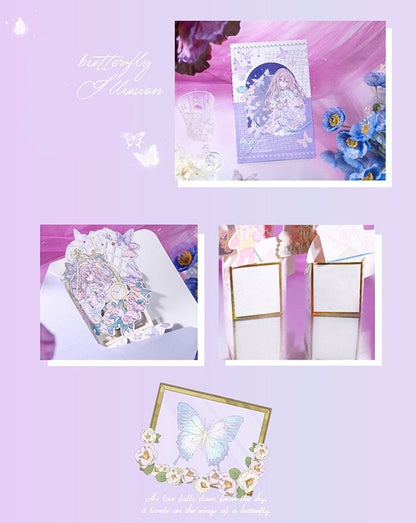 Flower and Butterfly 3D Gift Card -  Pop Up Card -Greeting Cards, Card for Mum, Card for Wife, Valentine's day Anniversary Card
