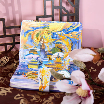 Magical Music Beauty Journal with Bookmark and 3D Card - 224 Pages Hard Cover Planner- A5 magnetic buckle notebooks  - Bullet Journal