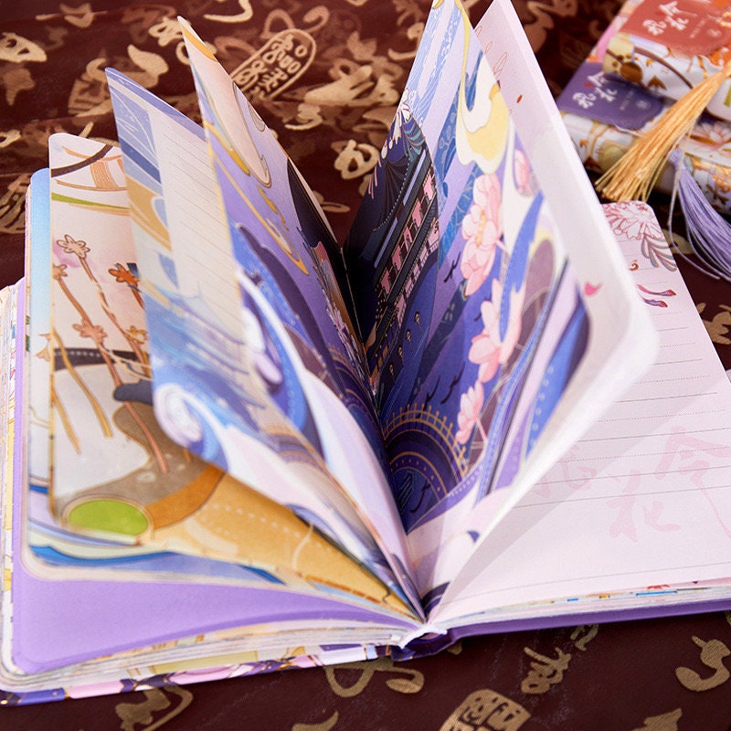 Magical Music Beauty Journal with Bookmark and 3D Card - 224 Pages Hard Cover Planner- A5 magnetic buckle notebooks  - Bullet Journal