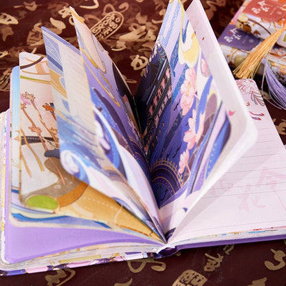 Magical Music Beauty Journal with Bookmark and 3D Card - 224 Pages Hard Cover Planner- A5 magnetic buckle notebooks  - Bullet Journal