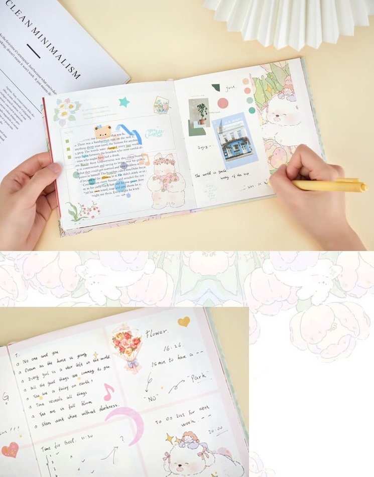 Prince and Waltz Notebook with Bookmark - Square 160 Pages Notebooks with hard Cover - Colorful Designed Pages -Bullet Journal DIY Planner
