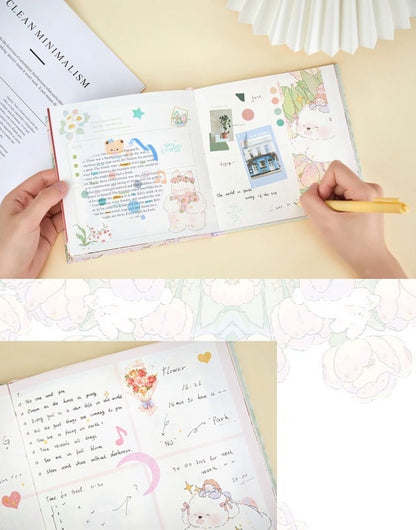 Prince and Waltz Notebook with Bookmark - Square 160 Pages Notebooks with hard Cover - Colorful Designed Pages -Bullet Journal DIY Planner