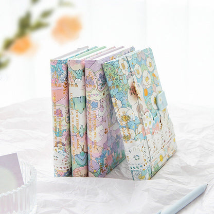The Waltz of Mori Notebook with Daisy Metal Bookmark -224 Pages A5 magnetic buckle Fairy Soft Leather Cover - Bullet Journal DIY Planner
