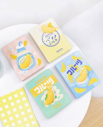 Cute Banana Planner with Soft Decompressed Silicone Banana- Soft Leather Cover - 224 Pages - A6 notebooks  - Bullet Journal