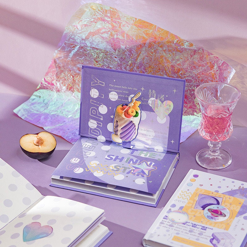 Emotional Palette Notebook with Bookmark and 3D Page -196 Pages A5 Notebooks with hard Cover - Bullet Journal DIY