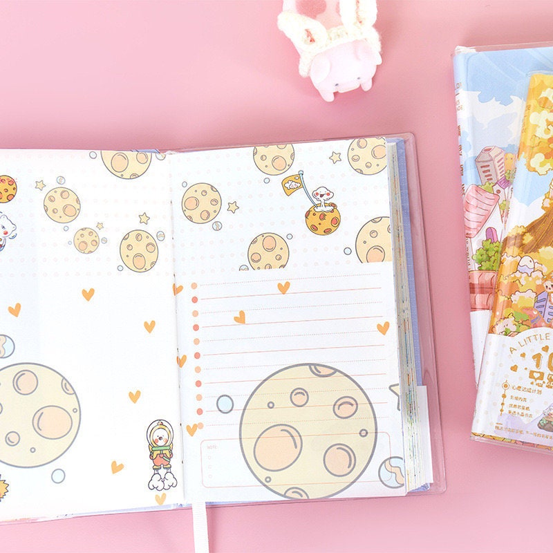 Elf's Adventure Journal with Crystal Transparent Cover - 192 Pages A5 Diary Cute Notebooks - Bullet Journal DIY Planner