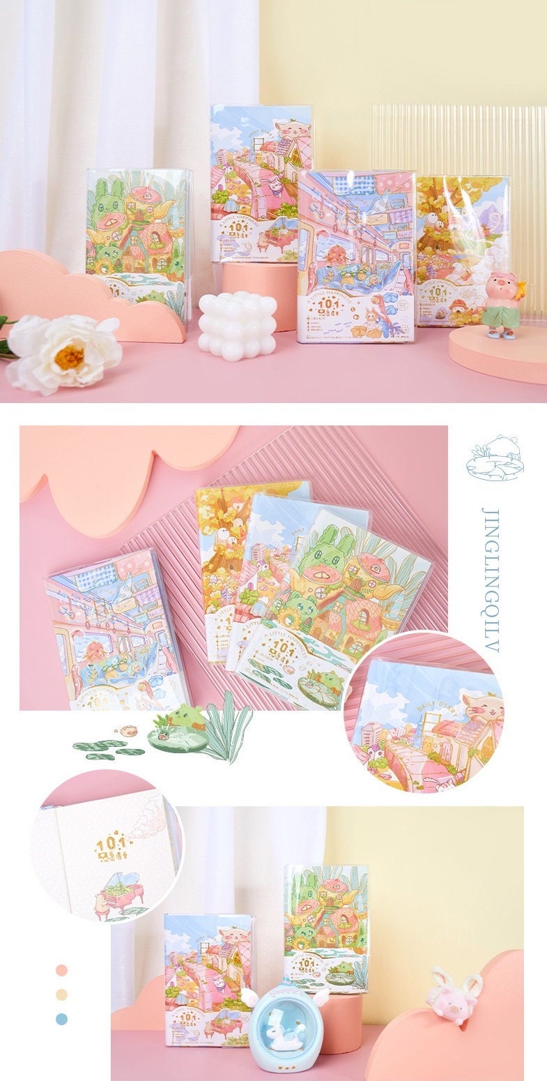 Elf's Adventure Journal with Crystal Transparent Cover - 192 Pages A5 Diary Cute Notebooks - Bullet Journal DIY Planner