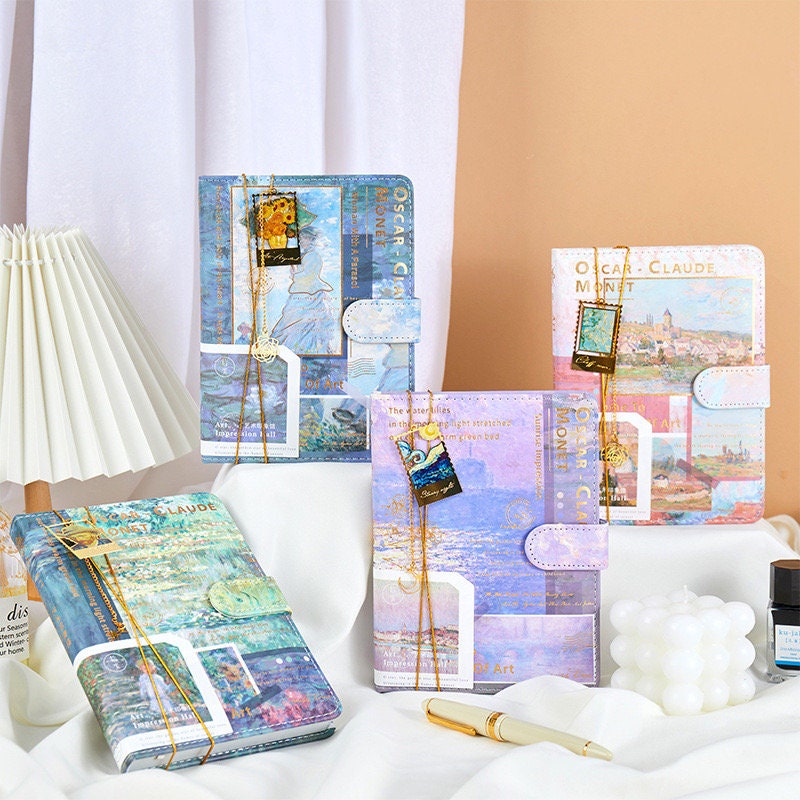 Art Impression Hall Notebook with Bookmark and 3D Page -224 Pages A5 magnetic buckle Fairy Soft Leather Cover - Bullet Journal DIY Planner