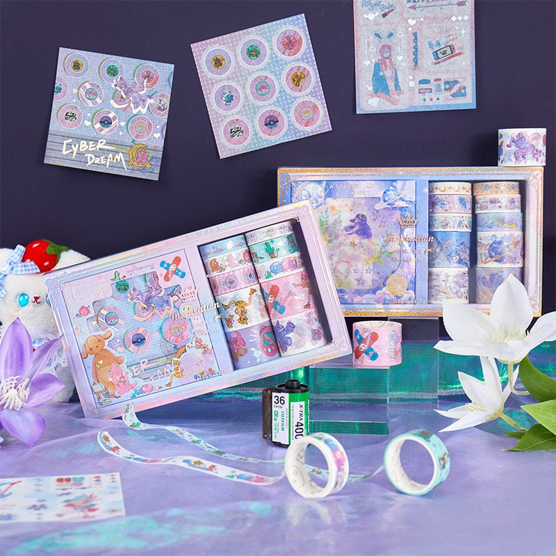Fairy Tale Girls Washi Tape Set with Stickers for Bullet Journal and Planner - Christmas Gift - Birthday Gift - Craft and DIY