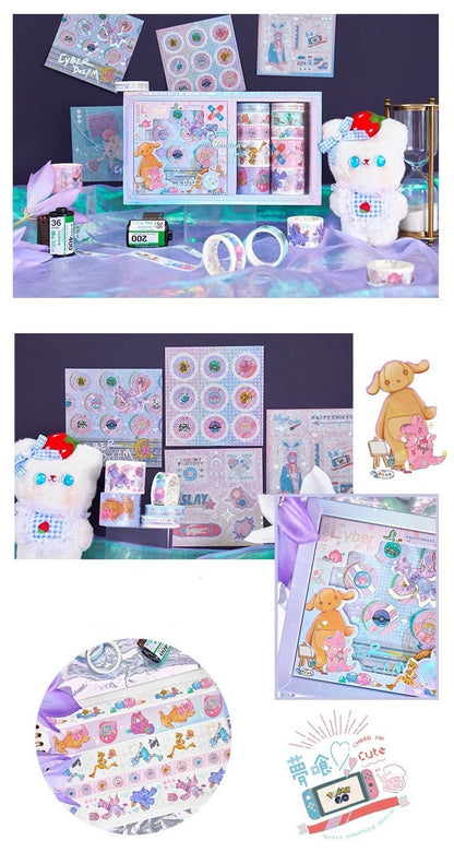 Fairy Tale Girls Washi Tape Set with Stickers for Bullet Journal and Planner - Christmas Gift - Birthday Gift - Craft and DIY