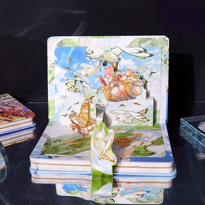 Anime World Notebook with Metal Bookmark and 3D Page -224 Pages A5 Magnetic Buckle Hard Cover - Bullet Journal DIY Planner
