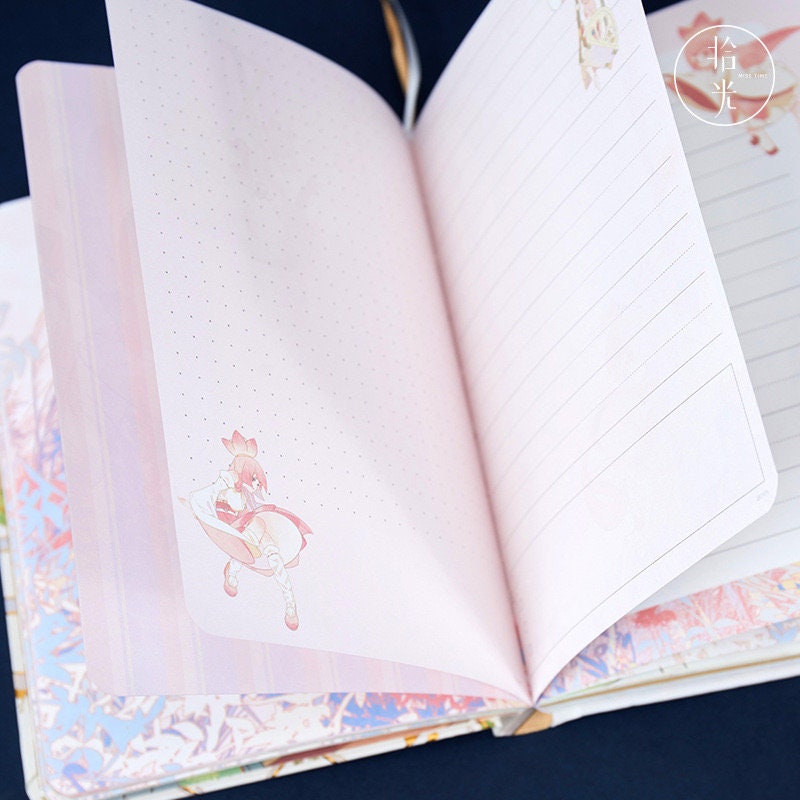 Anime World Notebook with Metal Bookmark and 3D Page -224 Pages A5 Magnetic Buckle Hard Cover - Bullet Journal DIY Planner