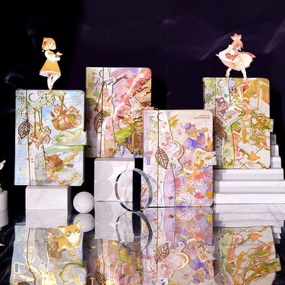 Anime World Notebook with Metal Bookmark and 3D Page -224 Pages A5 Magnetic Buckle Hard Cover - Bullet Journal DIY Planner