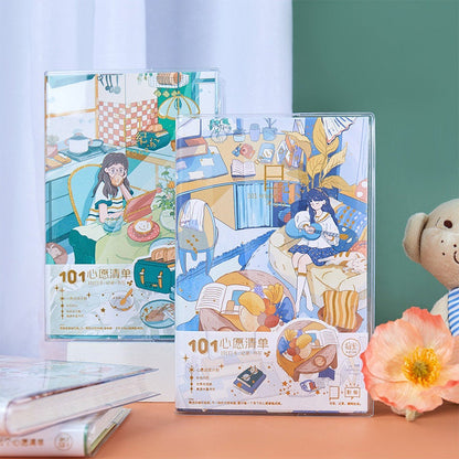 Summer Day Journal with Crystal Transparent Cover - 192 Pages A5 Diary Cute Notebooks - Bullet Journal DIY Planner