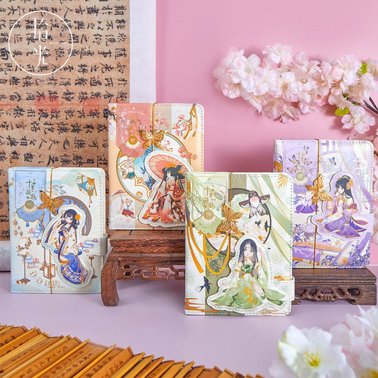 Butterfly Beauty Journal with Metal Bookmark and 3D Page - 224 Pages Soft Leather Cover - A5 magnetic buckle notebooks  - Bullet Journal