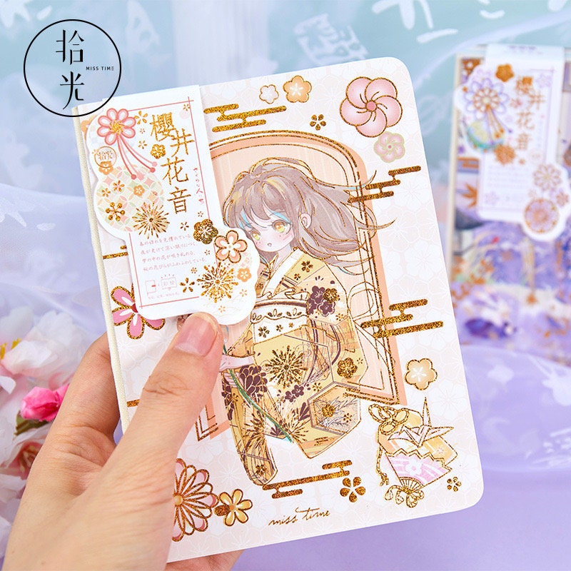 Cute Japanese Girl Journal - 224 Pages Hard Cover - A6 Pocket notebooks - Bullet Journal