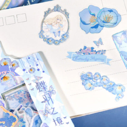 40 Cute Gold Foil Stickers Set with 20 Different Designs- Butterfly Mystery Stickers for Planner, Bullet Journal, Decoration, Craft DIY