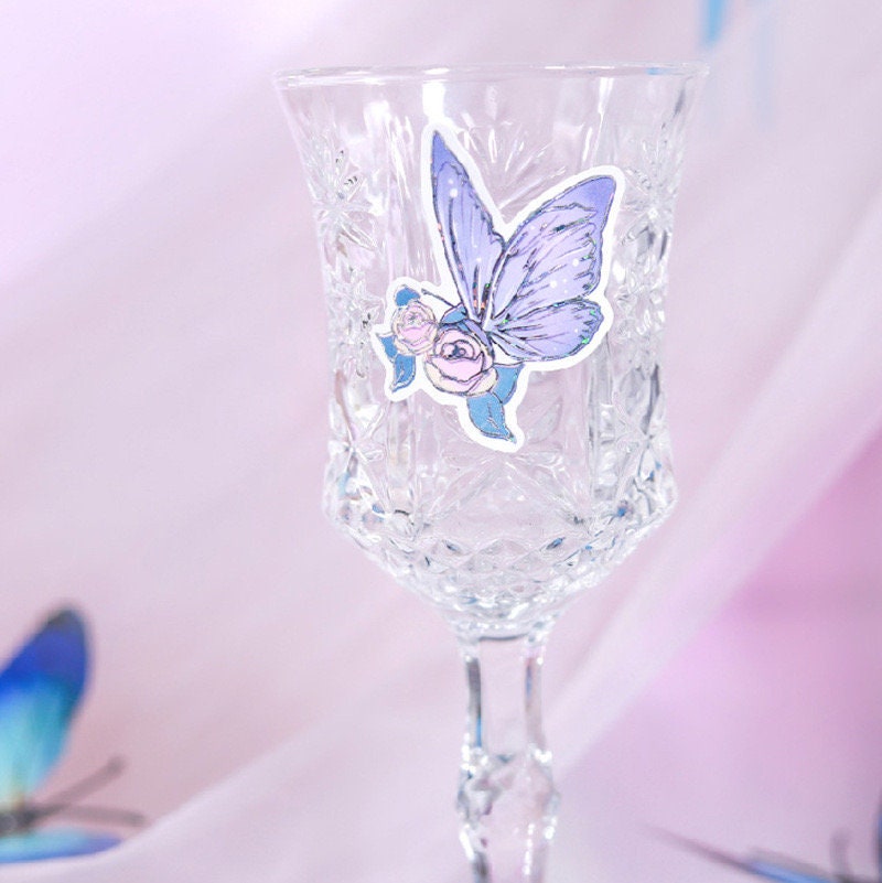 28 Cute Gold Foil Stickers Set with 7 Different Designs- Butterfly Manor Stickers for Planner, Bullet Journal, Decoration, Craft DIY