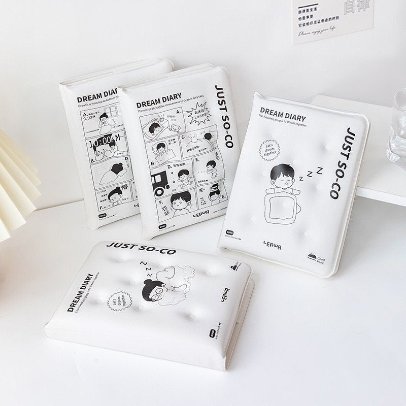 Soft Pillow Journal with Soft Puffy Cover - Reduced Pressure Soft Leather Cover Planner- 160 Pages A5 Notebooks - De-Stress Bullet Journal