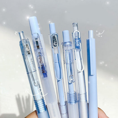 Kawaii Black Ink Gel Pen 0.5mm Micro Point  - 5 Gel Pen and 1 Marker Set- Black Ink - Office Pen - Student Stationery Office Supplier
