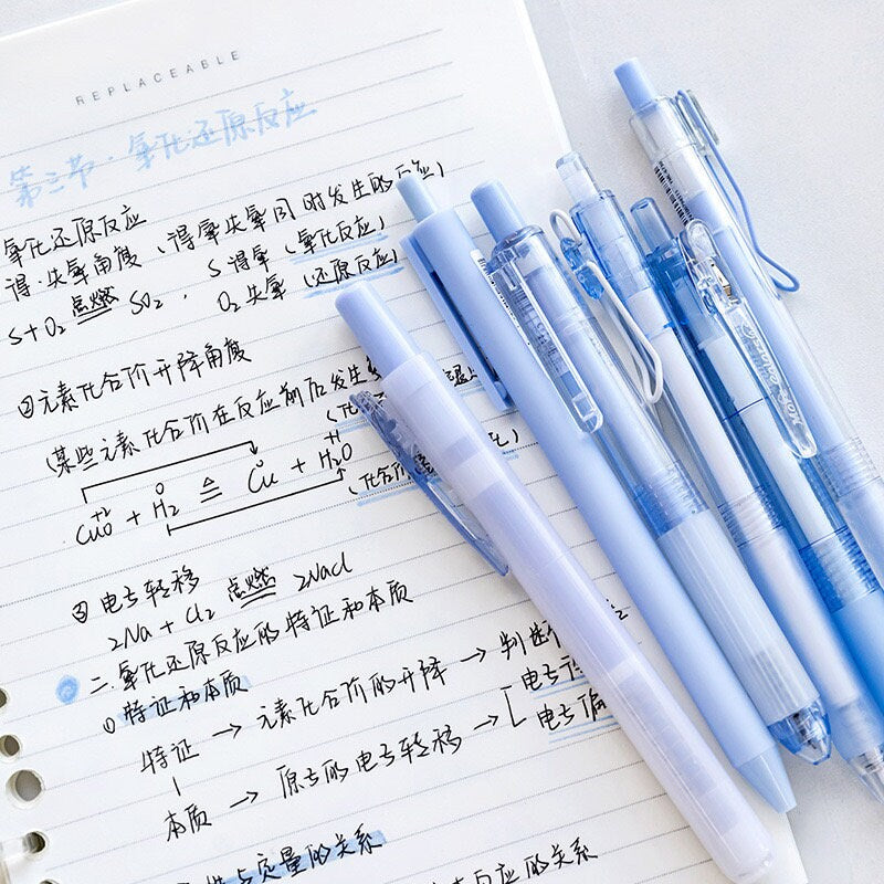 Kawaii Black Ink Gel Pen 0.5mm Micro Point  - 5 Gel Pen and 1 Marker Set- Black Ink - Office Pen - Student Stationery Office Supplier